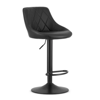Leobert Bar Stool, Adjustable Height, Eco-leather, Black