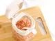 Glass Spice Jar with Handle and Spoon 300ml, White