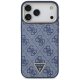 Guess 4G Triangle Logo MagSafe dėklas iPhone 17 Pro Max, mėlynas ir auksinis