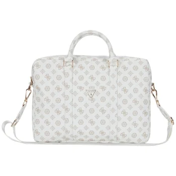 Guess 4G Peony nešiojamojo kompiuterio krepšys 16", baltas
