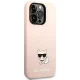 Karl Lagerfeld Silicone Choupette Body dėklas, skirtas iPhone 14 Pro, šviesiai rožinis