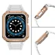 Apsauginis dėklas ir dirželis Apple Watch 42/44/45mm, Balta/Rožinio aukso