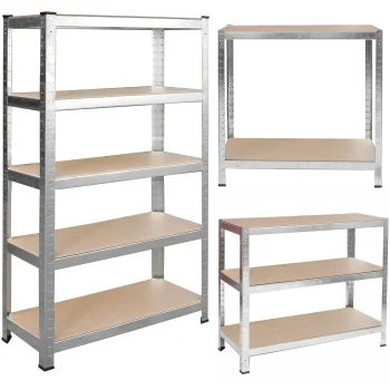 Humberg 4840 Metal Storage Shelving Unit 150x75x30 cm, Silver