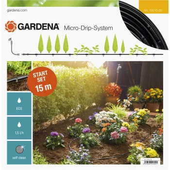 Gardena Micro-Drip Start Set Row of Plants S lašelinio laistymo rinkinys, 15 m