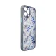 Dėklas iPhone 12 Pro Max Design Case su gėlių raštu, tamsiai mėlynas