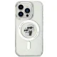 Karl Lagerfeld dėklas iPhone 15 Pro telefonui Karl&Choupette Glitter MagSafe, skaidrus