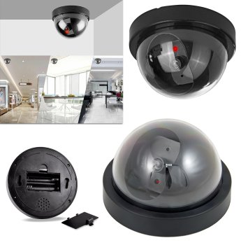 Dummy Dome Security Camera AG78 with LED Indicator, Black