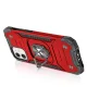 Wozinsky Ring Armor dėklas telefonui iPhone 14 Plus su žiedo laikikliu ir stovo funkcija, raudonas