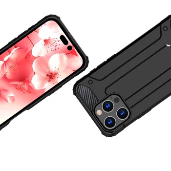 Hybrid Armor Case for iPhone 16 Pro, Black