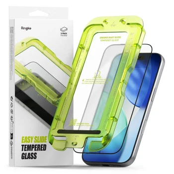 Apsauginis stiklas Ringke Easy Slide iPhone 17 Pro (2 vnt.), juodas