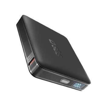 Sbs HD 10W 5000mAh USB-C Power Bank with LCD Display, Black
