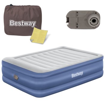 Bestway 67690 Double Air Mattress 203x152x61 cm with Built-in Electric Pump
