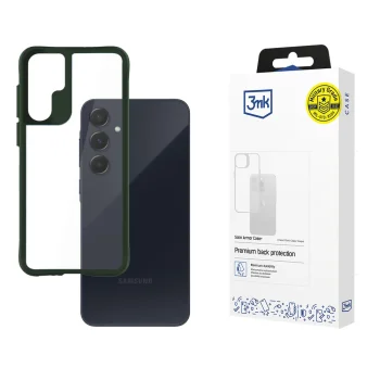 3mk Satin Armor Case+ dėklas Samsung Galaxy A55 5G, žalias / skaidrus