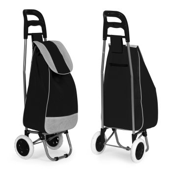 ModernHome 25L Shopping Trolley with Rubber Wheels, Black