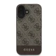 Guess 4G Bottom Stripe dėklas, skirtas iPhone 16, rudas