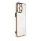 Dėklas Samsung Galaxy A13 5G Lighting Color Case su auksiniu rėmeliu, baltas