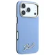 Karl Lagerfeld Saffiano Small Script MagSafe dėklas iPhone 17/18 Pro Max, šviesiai mėlynas