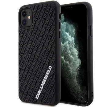 Karl Lagerfeld dėklas iPhone 11 / XR, 3D Rubber Multi Logo, juodas