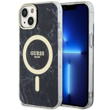 Guess iPhone 14 Case Marble MagSafe, Black