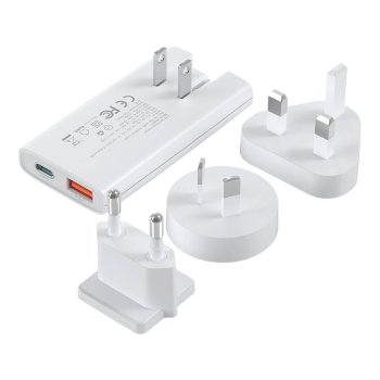 Choetech PD6011 65W GaN USB-C ir USB-A tinklo įkroviklis, baltas
