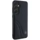 Mercedes-Benz dėklas Samsung Galaxy S24 telefonui Leather Curved Stitches, juodas