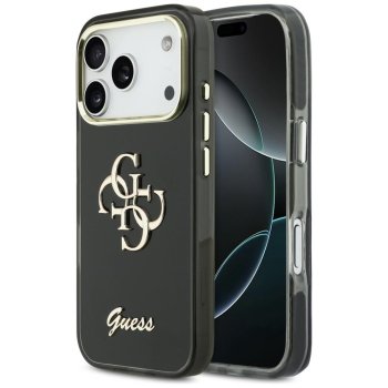 „Guess IML 4G Script Metal“ dėklas, skirtas „iPhone 17 Pro“, juodas