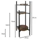 Triejų aukštų pastatomas gėlių stovas Ruhhy 00025627, 81 cm, juodas/rudas