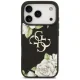 Guess Grained Roses & Big 4G Logo iPhone 17 Pro Case - Black