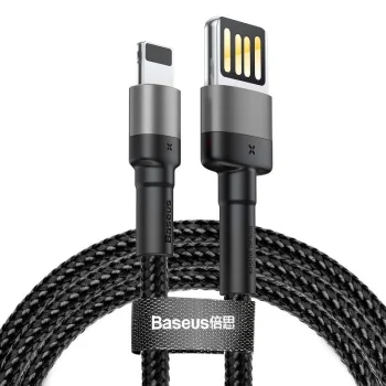 Baseus Cafule Reversible USB to Lightning Cable 2.4A 1m, Gray-Black