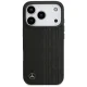 Mercedes dėklas iPhone 17 Pro telefonui Leather Laurel Leaves MagSafe, juodas