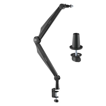 NanoRS RS422 stalinis mikrofono stovas su gerve, 3/8 ir 5/8, iki 1 kg, juodas