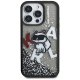 Karl Lagerfeld Liquid Glitter Choupette dėklas iPhone 16 Pro Max - juodas