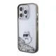 Karl Lagerfeld dėklas iPhone 15 Pro Max telefonui Liquid Glitter Choupette