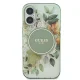 Guess dėklas iPhone 16 telefonui IML Flower & Tonal Circle MagSafe, žalias