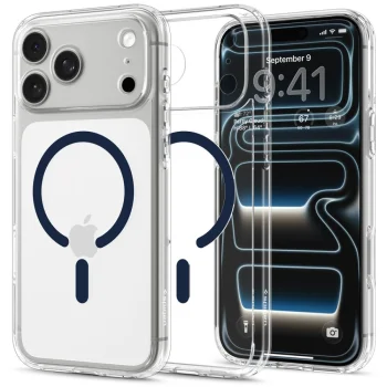 Spigen Ultra Hybrid MagSafe dėklas iPhone 18 Pro Max / 17 Pro Max, skaidrus tamsiai mėlynas