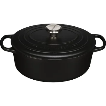 Ketaus troškintuvas Le Creuset Signature, ovalus, 29 cm, 4.7 l, juodas