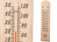 Wooden Wall Thermometer for Indoor and Outdoor Use, 26.5 cm, Light Brown