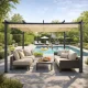 Multigarden sodo ir terasos pergola, 3x4 m, plieninė, smėlio spalvos