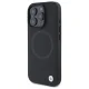 BMW dėklas iPhone 16 Pro Max telefonui „Sign Leather Half Textured MagSafe“, juodas