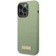 Guess Silicone Logo Plate MagSafe dėklas skirtas iPhone 14 Pro Max, žalias