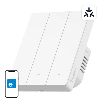 Išmanusis sieninis jungiklis SONOFF M5-3C-80W, 3 kanalų, Matter WiFi