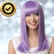 Bakalu Long Purple Wig with Bangs