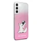 Karl Lagerfeld Choupette Fun dėklas Samsung Galaxy S22+ telefonui, rožinis