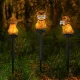 Solar garden lamp dog shape with LED, warm white light