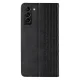 Atverčiamas dėklas Magnet Strap Case skirtas Samsung Galaxy S22+ su stovu ir dirželiu, juodas