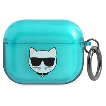 Karl Lagerfeld Choupette dėklas, skirtas Apple AirPods Pro, mėlynas