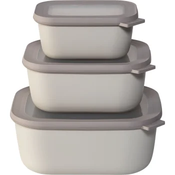 Maisto indelių rinkinys Mepal Cirqula 3 vnt., 750 ml, 1500 ml, 3000 ml, baltas