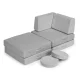 Ecotoys TMSRT-14 didelė modulinė vaikiška sofa, 8 dalių, pilka