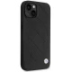 BMW dėklas iPhone 14 telefonui Leather Quilted, juodas