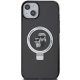 Karl Lagerfeld dėklas iPhone 15 telefonui Ring Stand Karl&Choupette MagSafe, juodas
